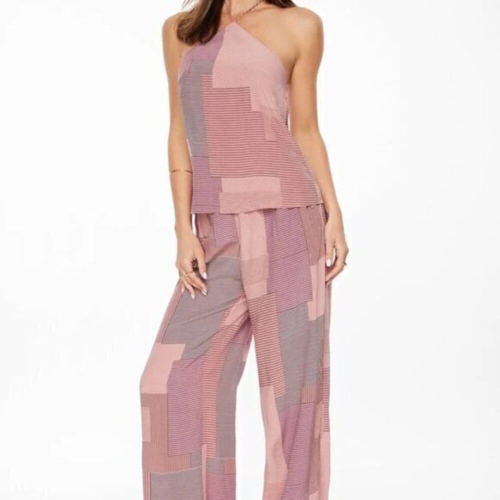 Dynamite Pink Geometric Blouse